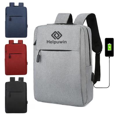 China With 15.6 Inch Custom Logo USB Promotional Luxury Men's School Bag Unbranded Bag Polyester 2020 Laptop Backpacks for sale
