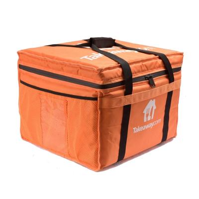 China Waterproof Food Delivery Bag Make In RPET Material Food Delivery Carry Bag With Interior Adjustable Divider for sale