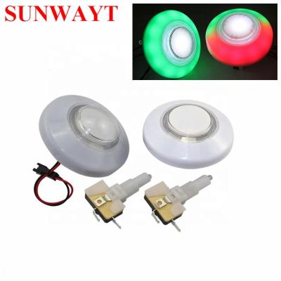 China Arcade Game Machine 76mm Round Big Flashing UFO RGB Illuminated Push Button For Arcade Game Machines for sale