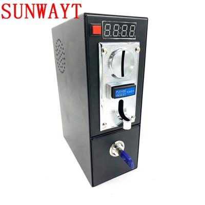 China Plastic Coin Operated PC Timer Control Box with 616 Multi Coin Acceptor and JY-16B Timer for Washing Machine Laundry Machine Charging Station for sale