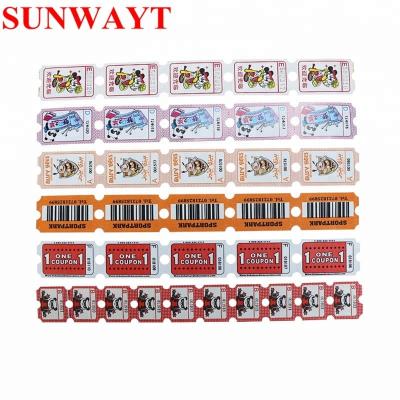 China 160g/180g Good Quality 180g Tickets 50*28MM Redemption Tickets Lottery Ticket Printing For Electronic Game Machine for sale