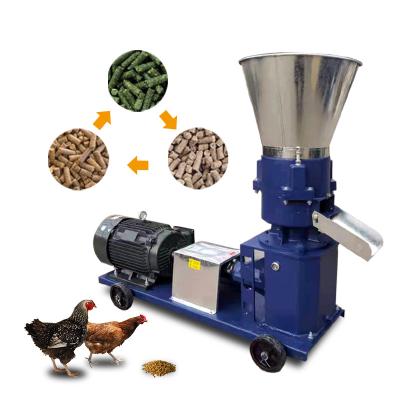 China Livestock Farm Free Shipping 230model 3 KW Three Phase Fodder Poultry Feed Pelletizer Pellet Mill Making Machine for sale