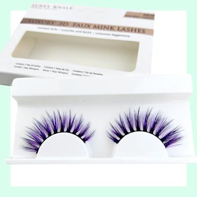 China Bulk Dramatic Colorful Faux Private Label Lashes Vendor 3D Colored Mink Lashes Lashes for sale