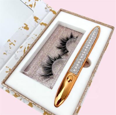 China Factory Wholesale Natural Soft Cheap Price Eyelash Customized Eyelash And Eyeliner Kit With New Reusable Faux Mink Eyelashes Fiber Eyeliner Factory for sale