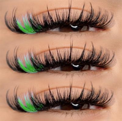 China Dramatic Colorful 5D Mink False Lashes Wholesale Vendor Supplier Dramatic Colored Eyelash for sale