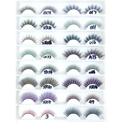China Dramatic Wholesale Private Label Color Mink Eyelash Colored Lashes 3D Colored Faux Mink Lashes Fluffy Lashes for sale