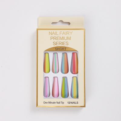 China Wholesale French Nail Art Price Nails Long Straight Extra Long Coffin Nail Tips 24 Pcs Box Custom Logo for sale
