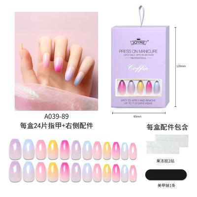 China Easy Apply New Arrival OEM French Press On Nails Leopard Pearl Press On Nails Artificial Nail Art For Women for sale