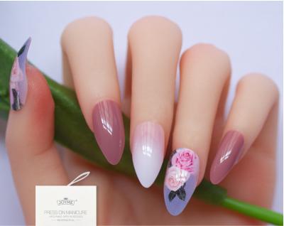 China Easy apply high quality daily use nail retail 3d printing hot sale tiktok press on nail for sale
