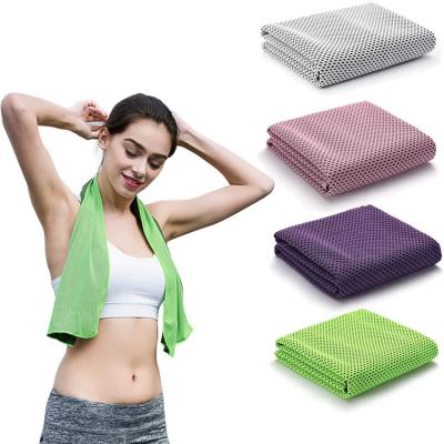 China QUICK DRY Custom Logo Sports Gym Bench Compact Plain Color Instant Cooling Microfiber Towel for sale