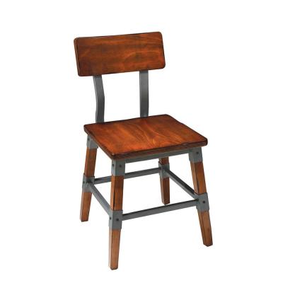 China Kitchen Restaurant Antique Iron Cafe Solid Wood Wooden Chair for sale