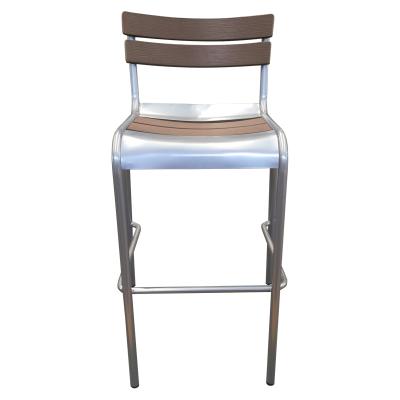 China Hot Sale Modern Outdoor Bar Stool Plastic Wooden Outdoor Restaurant Chair for sale