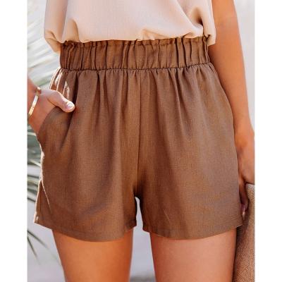 China LANOZY 2022 New Women Summer Hot Breathable Casual Cotton Canvas Shorts Shorts Fashion Woman Streetwear Wide Leg Short Pants for sale