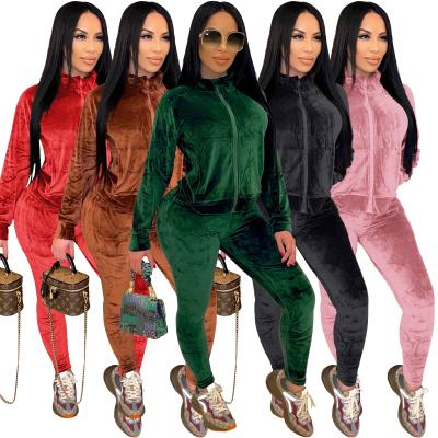 China Hot Sale QUICK DRY Women's LANOZY Long Bodycon Sweater Set Pure Korean Casual Tracksuit 2 Color Velvet Yarn Quilting Panties Two Piece Set for sale