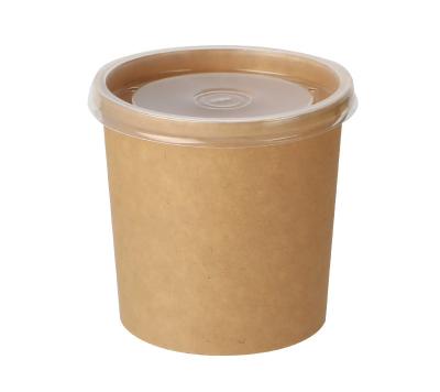 China Customized Packaging Food Grade Take Away Disposable Kraft Paper Soup Bucket / Cup for sale