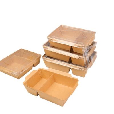 China Recyclable Custom Disposable Salad Paper Box Food Grade Packaging Paper Box Food for sale