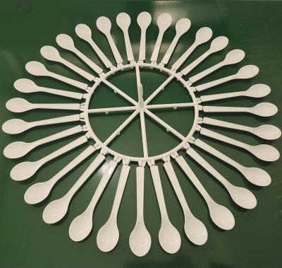 China Disposable PLA plastic iice-cream spoon, biodegradable eco-friendly spoon for sale