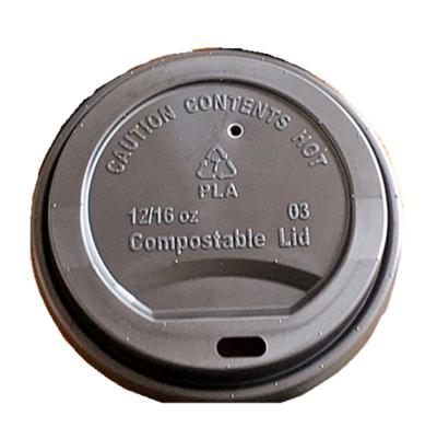 China 100% Factory Direct Selling Black Biodegradable Customized Compostable PLA Coffee Cup Plastic Paper Lids for sale