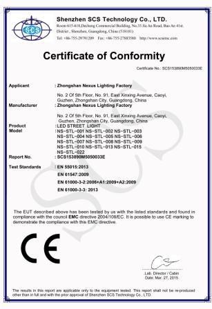 CE - Zhongshan NEXUS Lighting Co., Ltd.