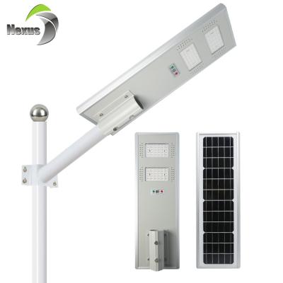 China High efficiency ip66 outdoor motion sensor integrated 50w ROAD 100w 150w all in one led solar street light for sale