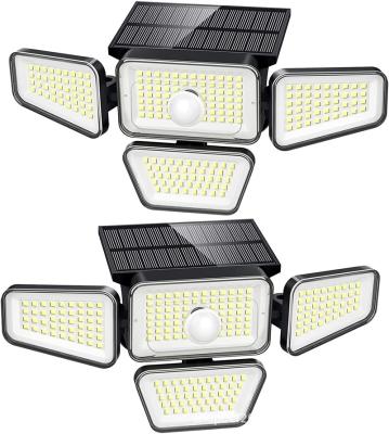 China Manufacturer Wholesales Long Range 3 Modes Motion Sensor Black Outdoor Waterproof Modern Energy Saving SMD 15w Solar Led Wall Lamp ABS Decoration for sale