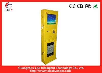 Chine Paiement interactif jaune de kiosque de distributeur automatique avec le lecteur de cartes de RFID à vendre