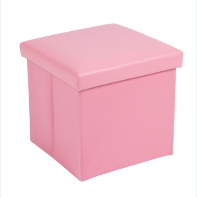 China Fashion Master Bedroom Girls Bedrooms Storage Ottoman Folding Leather Storage Box for sale