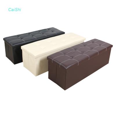 China Sustainable Modern Home Furniture Storage Bed Stool Leather Storage Stool Bench for sale