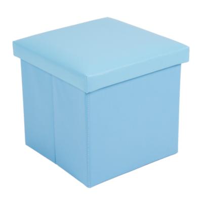 China Folding Kids Bedroom Furniture Sets Storage Stool Ottoman Leather Storage Box for sale