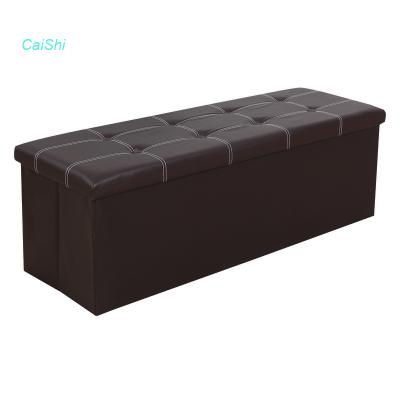 China With 8 Buckle Living Room Furniture Set PVC Storage Bin Storage Stool Wholesale Leather Bench for sale