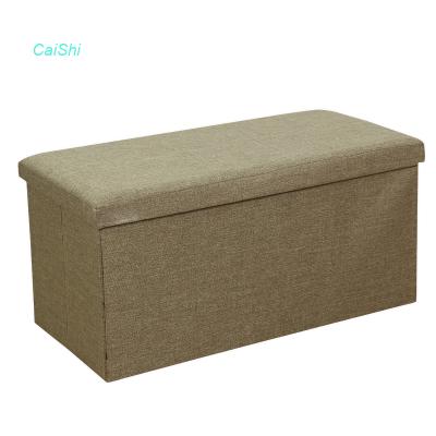 China Sustainable Home Furniture Storage Fabric Foldable Storage Box Chair With Lid for sale