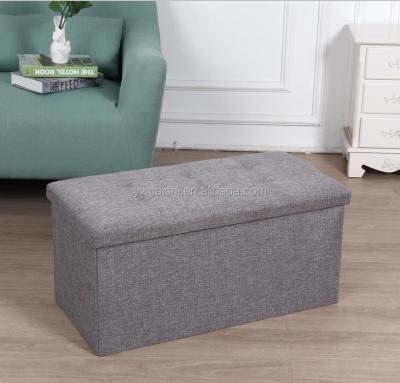 China New Bedroom Furniture Sustainable Storage Large Folding Ottoman Storage Pouf for sale