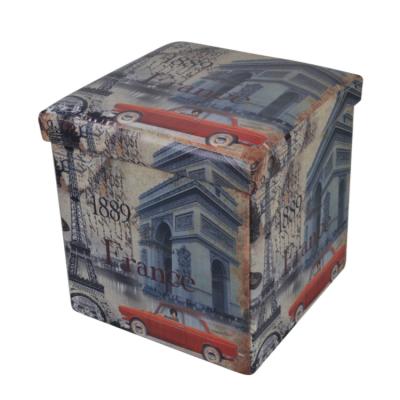 China New Eco-friendly Style Home Storage Stools And Foldable Stools Stools Fancy Printing Stool for sale