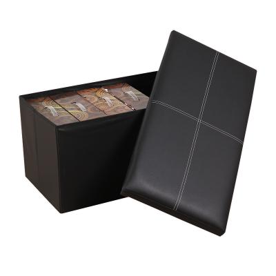 China Sustainable Wholesale Popular Home Storage Benchs Folding Leather Plastic Boxes for sale