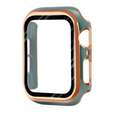 China Plating Rose Gold Frame Apple Watch Case+Tempered Screen Protector Universal Glass Case+Tempered Silver Plating Luxury for sale