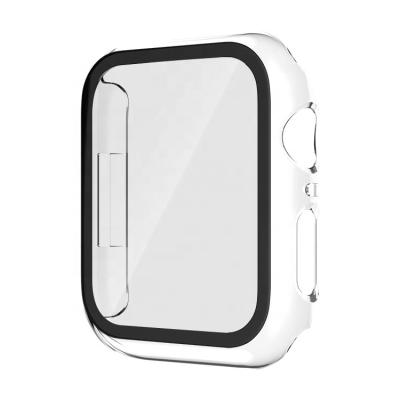 China 41mm 45mm Apple Watch Shockproof Series 7 Tempered Glass Case Rubber Plastic Hard Cover for sale