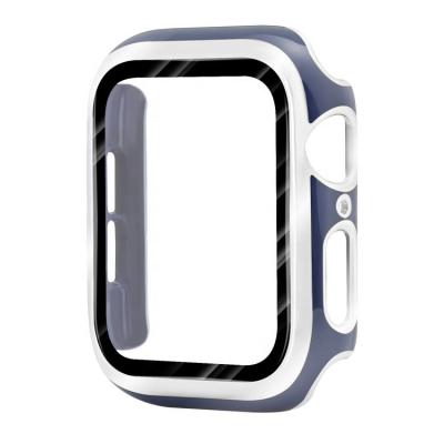 China Electroplate Case+Tempered Glass Screen Protector High End Multicolor Electroplate Laser Etched Technology Apple Watch Cover Feature for sale