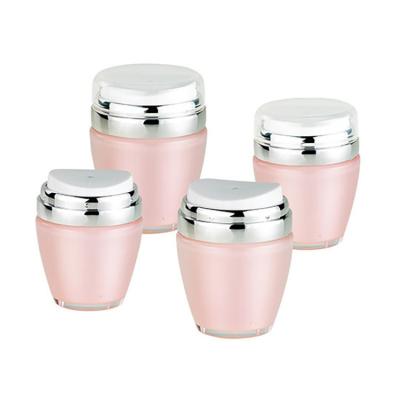 China 30ml 50g Plastic Round Pink Acrylic Airless Jars Cosmetic Packaging for sale