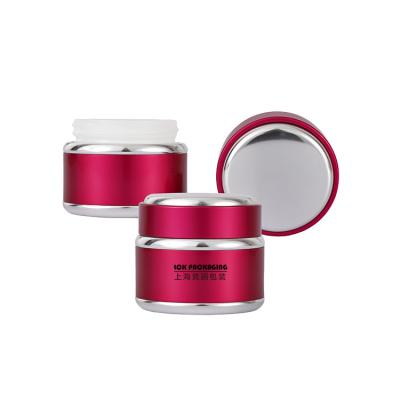 China 100 g 200 ml Unique Round Shaped  Red Empty Aluminium Cosmetic Cream Jar for sale