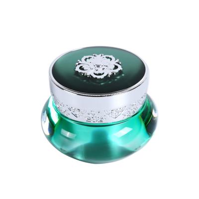 China 30 g 50ml Elegant Unique Round Green Empty Acrylic  Cosmetic Luxury Cream Jar for sale