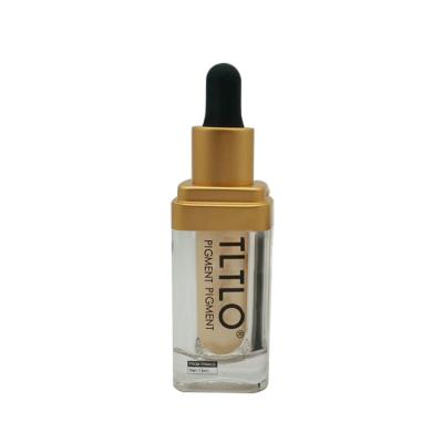 China Luxus-Quadrat-klare bereifte acrylsauerTropfflasche des Gold15ml für Serum zu verkaufen