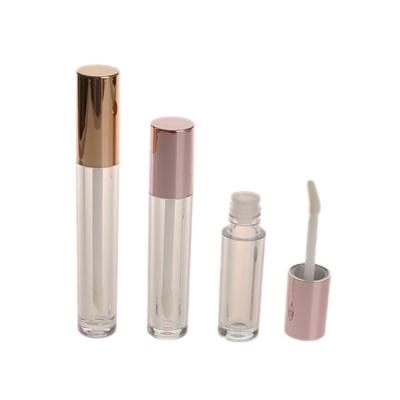 China Luxus-leeres klares rundes Lipgloss-nettes Verpacken 3ml 4ml PETG mit Golddeckel zu verkaufen