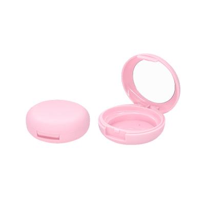 China Matte Pink Empty Round Plastic-Vertrags-Pulver, das für Lidschatten-Palette verpackt zu verkaufen