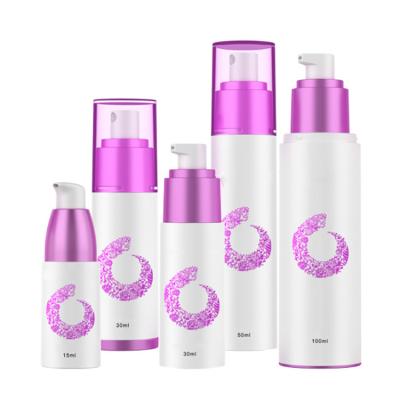 China Round Matte White Plastic AS Cosmetic Airless Pump Bottle 30ml 50ml for sale