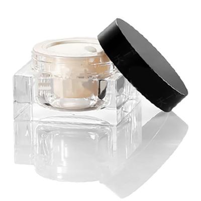 China 30 g 50 ml Plastic Clear Empty Acrylic Square Cosmetic Cream Jar with Round Cap for sale