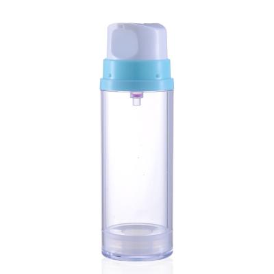 China 50ml 150ml Round Clear Plastic Airless Pump Bottle Hot Stamping for sale