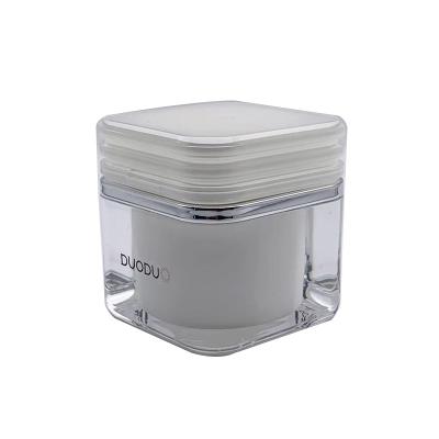 China Fancy Empty 50g Square Cosmetic Cream Jar For Skincare for sale