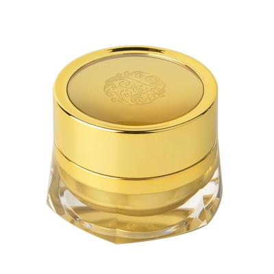 China 15g 50g Unique Shaped Plastic Gold Acrylic Cosmetic Cream Container for sale