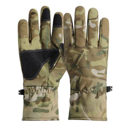 China Softshell Non-Slip Tactical Warm Camouflage Touchable Fleece Sports Gloves for sale