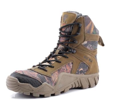 China Waterproof Tactical Outdoor Sports Leather Safety Military Windproof Camouflage Utility Durable Boots for sale